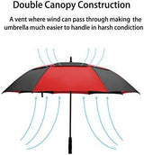 Golf Umbrella Large 58/62/68 Inch Automatic Open Golf Umbrella Extra Large Oversize Double Canopy Vented Umbrella Windproof Waterproof for Men and Women