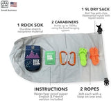 Ultralight Bear Bag Food Hanging System for Camping & Hiking - Waterproof Food Bag with Easy 2-to-1 Pulley, Paracord Ropes, Rock Sok, Carabiners & Instructions