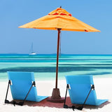 Karenhi 2 Pcs Foldable Pool Chairs Portable Poolside Seat for Edge of Pool Portable Flip Chairs for Beach Poolside Camping Picnic Lawn Accessories (Light Blue)