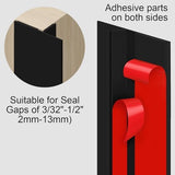 T-Shaped Silicone Seal Strip for Door & Windows Gaps, Weather Stripping Draft Stopper for Side Entry - 20Ft Black