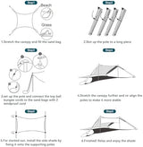 FBSPORT Beach Tent Sun Shelter, Portable Beach Shade Canopy UPF50+ with Sandbags for Outdoor Family Camping, Fishing, Backyard Fun, Picnic, 7 x 7ft