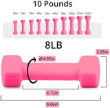 Portzon Weights Dumbbells 10 Colors Options Compatible with Set of 2 Neoprene Dumbbells Set,1-15 LB, Anti-Slip, Anti-roll, Hex Shape