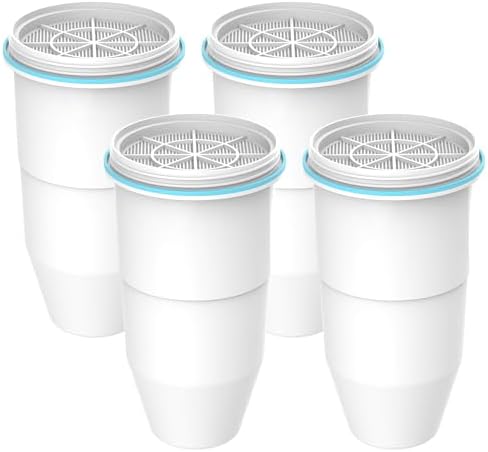 AQUA CREST Multiple-Stage Water Filters, Reduce TDS, Compatible with Water Pitcher and Dispenser, NSF/ANSI 42&372 Certified, Reduce Chlorine, 4 Pack