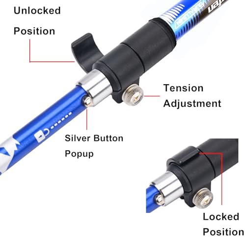 Aluminum Collapsible Ultralight Travel Trekking Hiking Pole for Men and Women