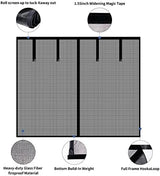 Magnetic Garage Screen Door for 1 Car Garage Doors 9x7FT- Reinforced Self Sealing Fiberglass Mesh Door with 4 Strapping Tapes, High Energy Magnets，Hands Free Door Screen with Closure Weighted Bottom