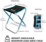 AOUTACC Ultralight Portable Folding Camping Stool for Outdoor Fishing Hiking Backpacking Travelling(XL:13"x14"x15";Large:11.8"x11"x11.4"; Medium:8.3"x9.5"x 11")