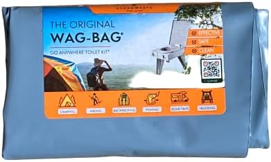 GO Anywhere Portable Toilet Refill Kit for Camping, Hiking & Backpacking - 12 Waste Kits (Waste Bag, Poo Powder, Zip-Close Bag, Toilet Paper & Moist Towelette)