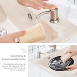 GAGALIFE Built in Sink Soap Dispenser or Lotion Dispenser for Kitchen Sink, Brushed Nickel ABS Pump Head, with 17 Ounce Large PET Soap Bottle