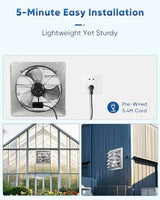 KEN BROWN 20 Inch Shutter Exhaust Fan With 1.65 Meters Power Cord Wall Mounted, High Speed 3500CFM, Vent Fan For Garages And Shops, Greenhouse,Attic Ventilation