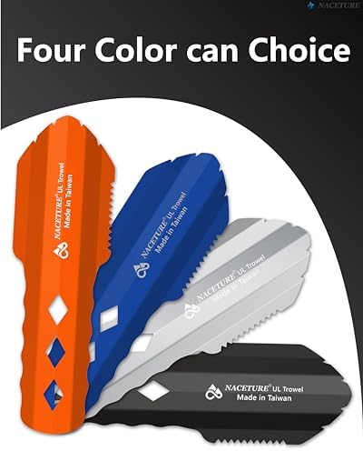 NACETURE Ultralight Backpacking Trowel Aluminum Shovel Small Potty Multitool with Longer Handle Design Essential for Hiking, Camping and Survival Bags(Black 1 Pack)