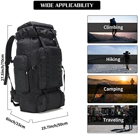 Hiking Backpack for Men 70L/100L Camping Backpack Military Rucksack Molle 3 Days Assault Pack for Climbing