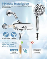 Filtered Shower Head with Handheld Combo - Dual 2-in-1 Spa System with Massage Shower and 10 Modes Hand Held Shower High Pressure with Built in Power Wash Mode (Chrome)