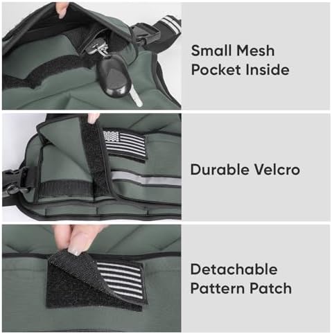 APEXUP Adjustable Weighted Vest, 4-10lb/12-18lb/20-32lb Vest with 6 Ironsand Weights and Large Pocket, Weight Vest for Men Women Strength Training, Running, Walking