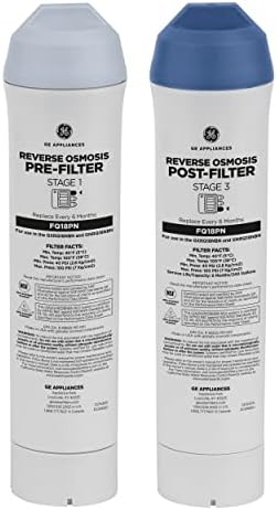 GE Pre & Post Filter Set Compatible with Select GE Under Sink Filtration Systems Including GXRQ18NBN, GNRQ18NBN, GXRV40TBN | Replace Every 6 Months | FQ18PN