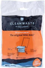 Cleanwaste Original WAG Bag Portable Toilet (12 Pack) - Go Anywhere Kit For Camping, Boating, Travel - NASA Gelling Powder for Poop/Pee