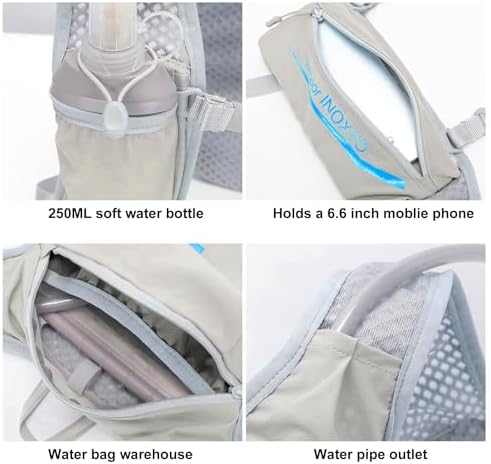 INOXTO Running Hydration Vest Backpack,Lightweight Insulated Pack with 1.5L Water Bladder Bag Daypack for Hiking Trail Running Cycling Race Marathon for Women Men