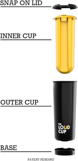 The LoudCup Tumbler + Stadium Horn - Insulated Cup Reusable Water Bottle Coffee Travel Mug - Worlds Loudest Cup for Game Day