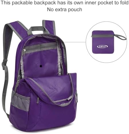 G4Free 20L Lightweight Packable Backpack Travel Hiking Daypack Foldable Backpack for Men Women