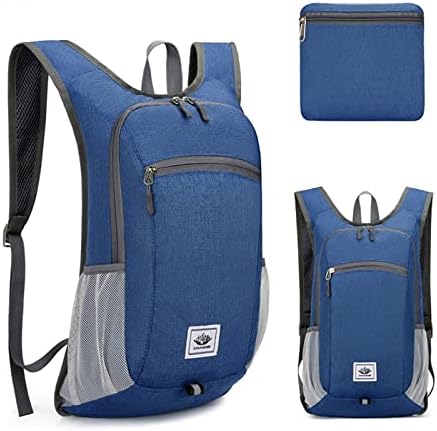DOJUNS Hiking Backpack 15L Small Travel Backpack Lightweight Foldable Daypack Packable Camping Backpacks for Women Men (Blue)