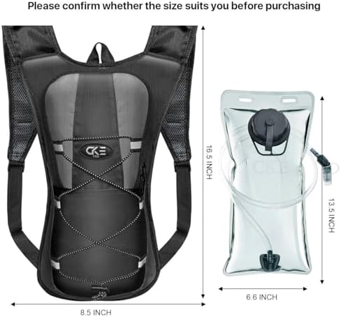 Hydration Backpack Hydration Pack Water Backpack with 2L(70-Ounce) Hydration Bladder for Men Women Kids for Running Hiking Biking Climbing