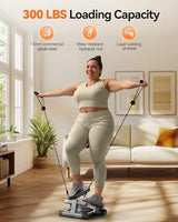 Niceday Steppers for Exercise, Mini Stair Stepper with Resistance Bands at Home Workout Equipment with 300LBS Loading Capacity, Hydraulic Fitness Stepper with LCD Monitor