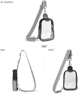 DOUBLE ZIP Clear bags Stadium Approved Crossbody Sling Bag Fanny Pack Purses for Women Men Belt bag for Stadium Events
