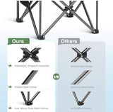 Oversized Portable Camping Folding Chair, Heavy Duty Foldable Outdoor Chair, Camp Chair with Cup Holder and Cooler Bag for Camp, Travel, Support 450 LBS, 2 Pack(Blue)…