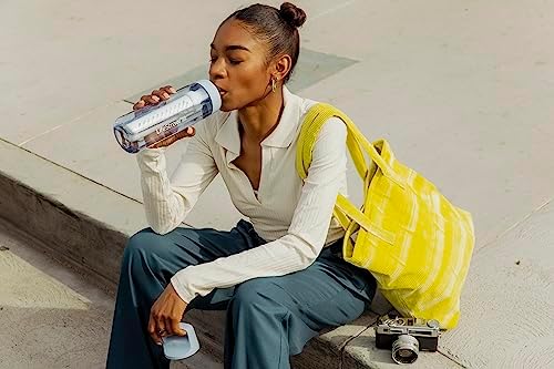 LifeStraw Go Series – BPA-Free Water Filter Bottle for Travel and Everyday use removes Bacteria, parasites and microplastics, Improves Taste, 1L 2-Pack; Nordic Noir and Clear