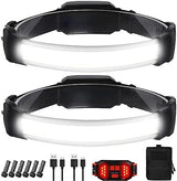 Headlamp Rechargeable,Ultra Bright Upgrade 1500 Lumens 6 Modes Head Lamp Led Rechargeable with Taillight(Individual Control),230°Wide Beam Waterproof Headlamps for Adults Outdoor Camping Running