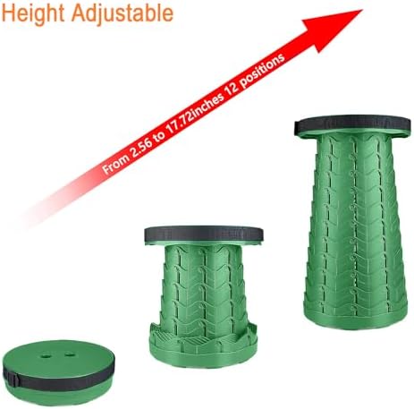 Boreeman Upgraded Folding Stool Lightweight Yet More Sturdy with Load Capacity 400lbs Portable Collapsible Stool for Camping Fishing Hiking BBQ (Army Green)