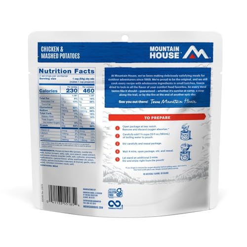 Mountain House Chicken & Mashed Potatoes | Freeze Dried Backpacking & Camping Food | Gluten-Free | 6-Pack