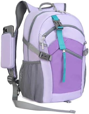 Small Hiking Backpack, 20L Lightweight Travel Backpack with Phone Pocket, Hiking Daypack for Women Men,Purple