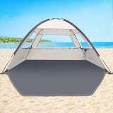 COMMOUDS Beach Tent Sun Shade for 3/4-5/6-7/8-10 Person, UPF 50+ Beach Sun Shelter Canopy Tent, Lightweight, Easy Set Up and Carry
