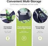 GREEN PARTY Folding Camping Chair Oversized Heavy Duty Lawn Chair with Cooler Bag, Cup Holder, Storage Pocket, Collapsible Padded Outdoor Arm Chair, Quad Lumbar