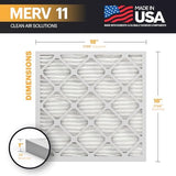 BNX TruFilter 18x18x1 Air Filter MERV 11 (6-Pack) - MADE IN USA - Allergen Defense Electrostatic Pleated Air Conditioner HVAC AC Furnace Filters for Allergies, Dust, Pet, Smoke, Allergy MPR 1200 FPR 7