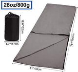 REDCAMP Fleece Sleeping Bag Liner for Adult Warm or Cold Weather, 75" Long Full Sized Zipper Camping Blanket for Outdoor Indoor Used with Sack, Grey