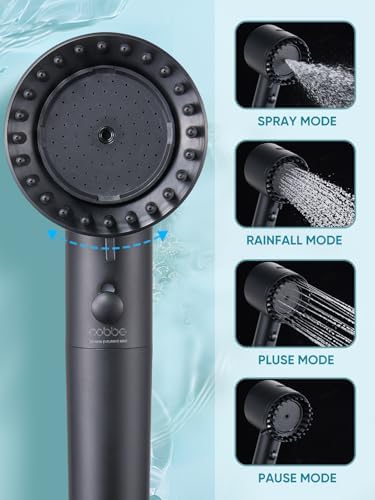 Cobbe Filtered Shower Head with Handheld, High Pressure 5-mode Showerhead with Filters, Built-in Power Wash for Hard Water - Remove Chlorine - Reduces Dry Itchy Skin, Matte Black