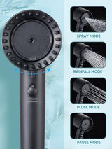 Cobbe Filtered Shower Head with Handheld, High Pressure 5-mode Showerhead with Filters, Built-in Power Wash for Hard Water - Remove Chlorine - Reduces Dry Itchy Skin, Matte Black