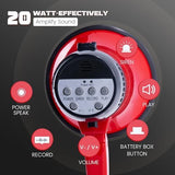 MyMealivos Portable Megaphone Bullhorn 20 Watt Power Megaphone Speaker Voice and Siren/Alarm Modes with Volume Control and Strap (Red)
