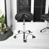Antlu Saddle Stool Rolling Chair for Medical Massage Salon Kitchen Spa Drafting,Adjustable Hydraulic Stool with Wheels (Without Backrest, Black)