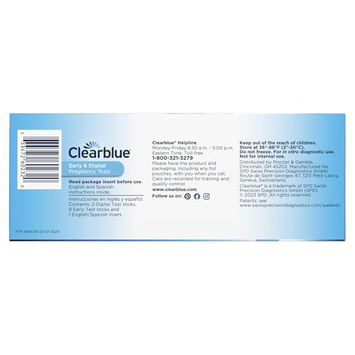 Clearblue Early Pregnancy Test Kit, at-Home Pregnancy Test Kit for Women, hCG Hormone Pregnancy Tests with Easy-to-Read Results, 10 Tests
