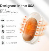 AI Hand Warmers Rechargeable 2 Pack, 6000mAh Electric Hand Warmers, AI Smart Chips 20Hrs Long Safe Heat, Portable Pocket Heater, Gifts for Christmas, Outdoor, Golf, Hunting, Camping Accessories