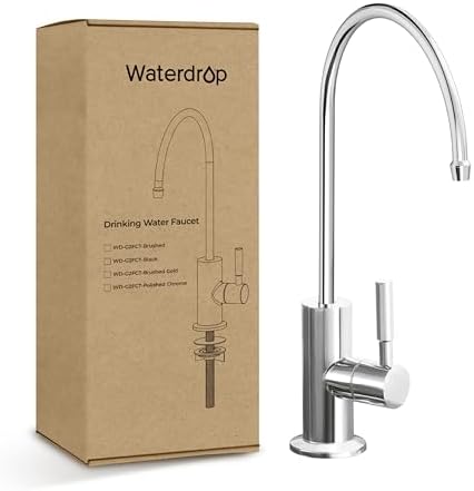 Waterdrop Filtered Water Faucet, Drinking Water Faucet, Reverse Osmosis Faucet, RO Faucet, RO Water Faucet, Water Filter Faucet for Kitchen Sink, Stainless Steel, Lead-Free, Polished Chrome