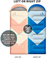 Sleeping Bag for Adults, Girls, Boys - 3 Season Warm & Cool Weather Lightweight Waterproof Camping Bag for Hiking, Outdoor Travel