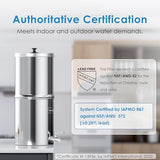 Waterdrop Gravity-fed Water Filter System, Reduces Lead and up to 99% of Chlorine, NSF/ANSI 42&372 Standard, with 2 Black Carbon Filters and Metal Spigot, King Tank Series, WD-TK-A