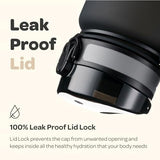 Hydracy Water Bottle with Time Marker -Large BPA Free Water Bottle & No Sweat Sleeve -Leak Proof Gym Bottle with Fruit Infuser Strainer & Times to Drink -Ideal for Fitness Sports & Outdoors