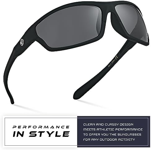 Nitrogen Polarized Wrap Around Sport Sunglasses for Men Women UV400 Protection Sun Glasses