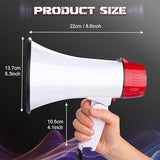 MyMealivos Portable Megaphone Bullhorn 20 Watt Power Megaphone Speaker Voice and Siren/Alarm Modes with Volume Control and Strap (White&Red)