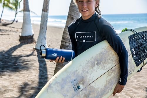 HYDRO CELL Stainless Steel Insulated Water Bottle with Straw - For Cold & Hot Drinks - Metal Vacuum Flask with Screw Cap and Modern Leakproof Sport Thermos for Adults (Navy 40oz)