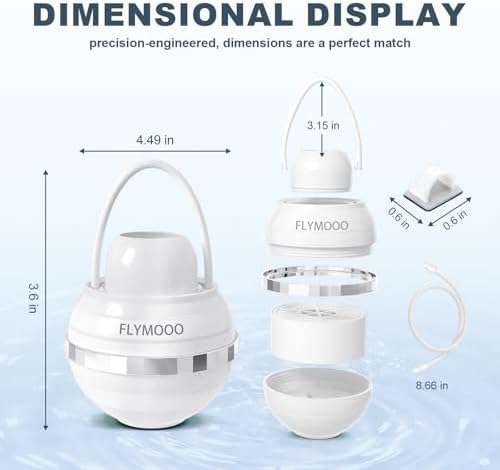 Bath Filter for Tub Faucet - 8 Stages Bathtub Water Filter Reduces Contaminants for Softer, Smoother Skin - 2,500 Gallons of Filtration, BPA Free (White)